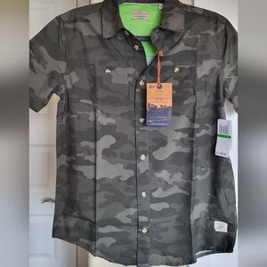 Weatherproof Women's Green Camouflage Button Down Shirt
